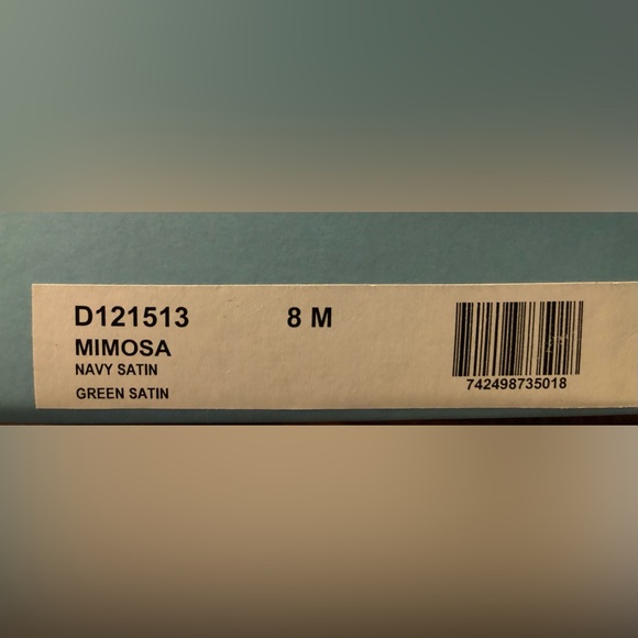 Anthropologie Dani Black Mimosa Navy Satin Skimmers / Flats - Size 8 - Picture 7 of 7